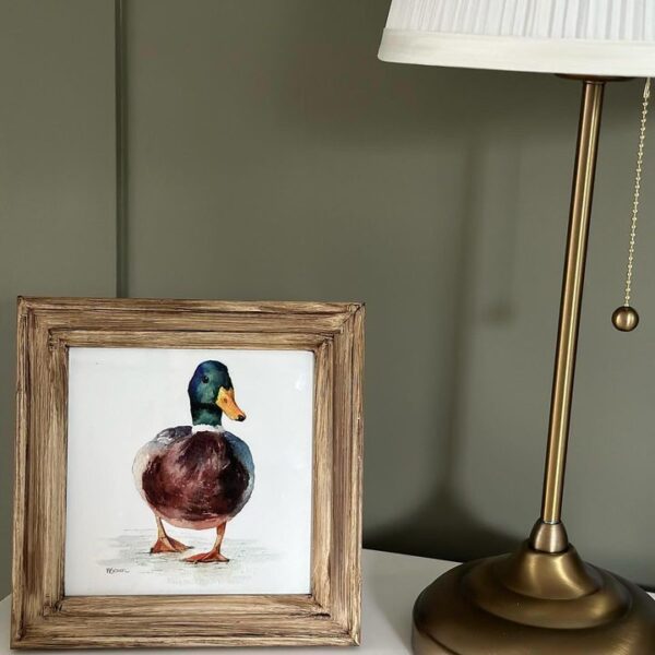 Mallard Duck mini print framed in a rustic style frame