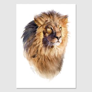 lion watercolour painting