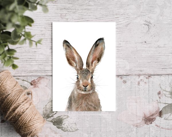 Hare greetings card