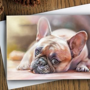 french bull dog greetings card