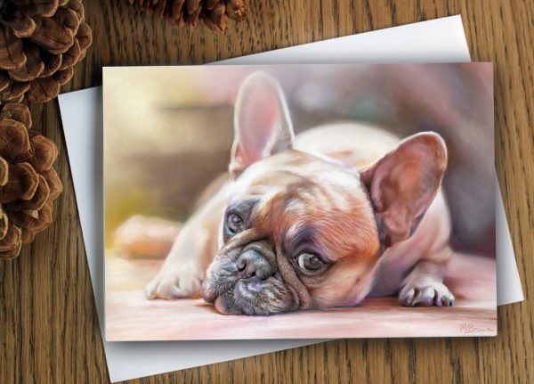 french bull dog greetings card