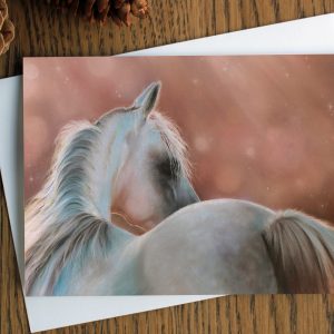 white horse greetings card