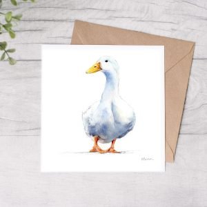 White Duck Greetings Card