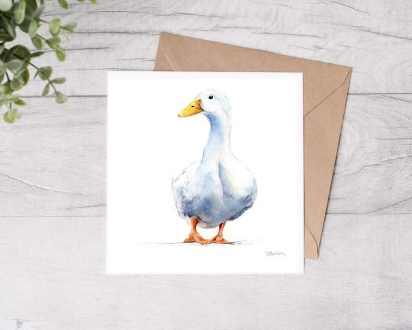 White Duck Greetings Card