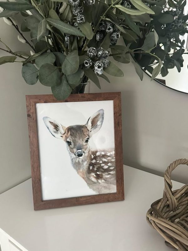 fawn art print framed country style decor