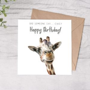 Giraffe Happy Birthday Card