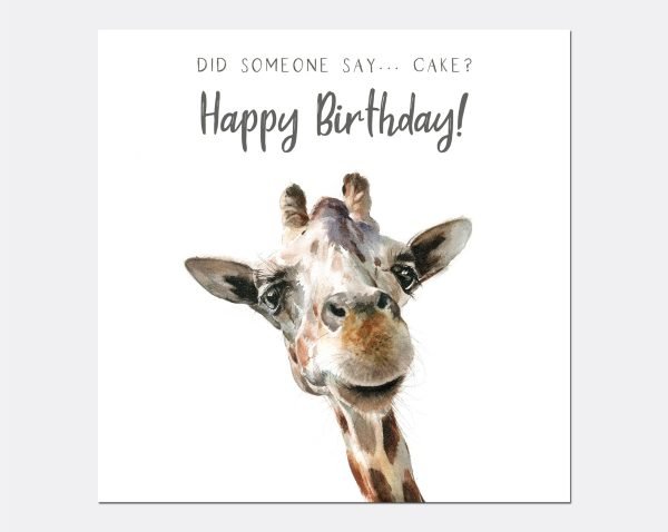 Giraffe Happy Birthday Card