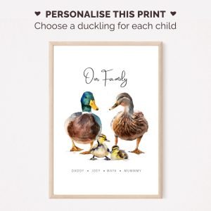 Mallard Duck Family Portrait Print.