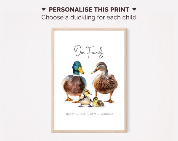 Mallard Duck Family Portrait Print.