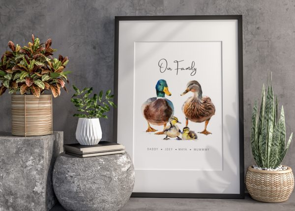 family duck portrait framed