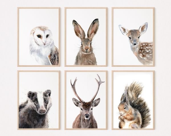 British Woodland Wildlife Prints