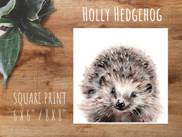 hedgehog square print