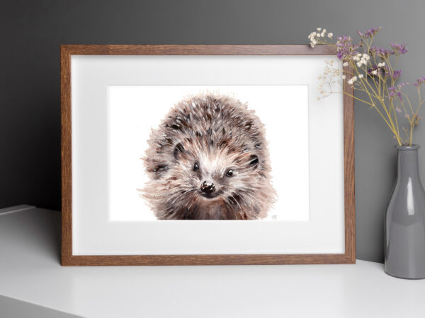 hedgehog landscape framed print