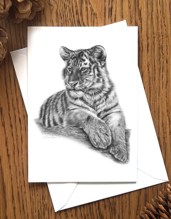 Tiger cub greetings card