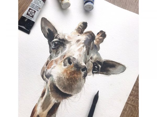 original giraffe painting