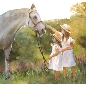 'Friendly Horse' Watercolour Print