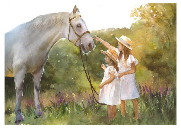 'Friendly Horse' Watercolour Print