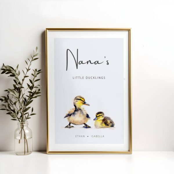 framed duckling print for Nana