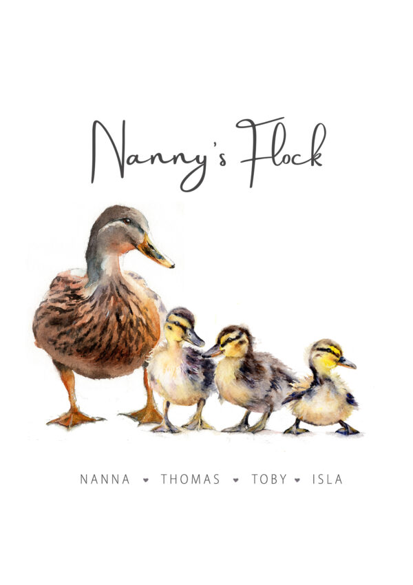 nannys flock personalised duck print
