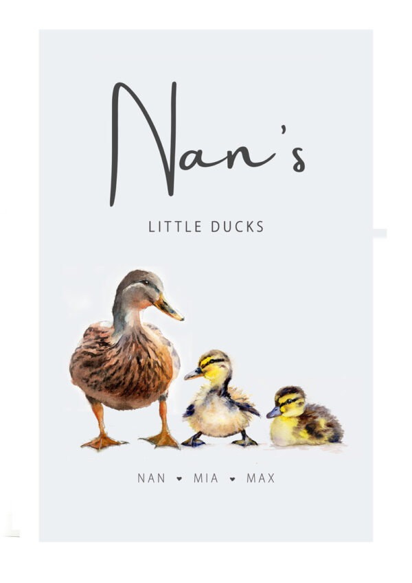 Nans little ducks personalised art print