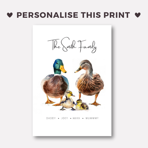 family duck portrait - personalised print