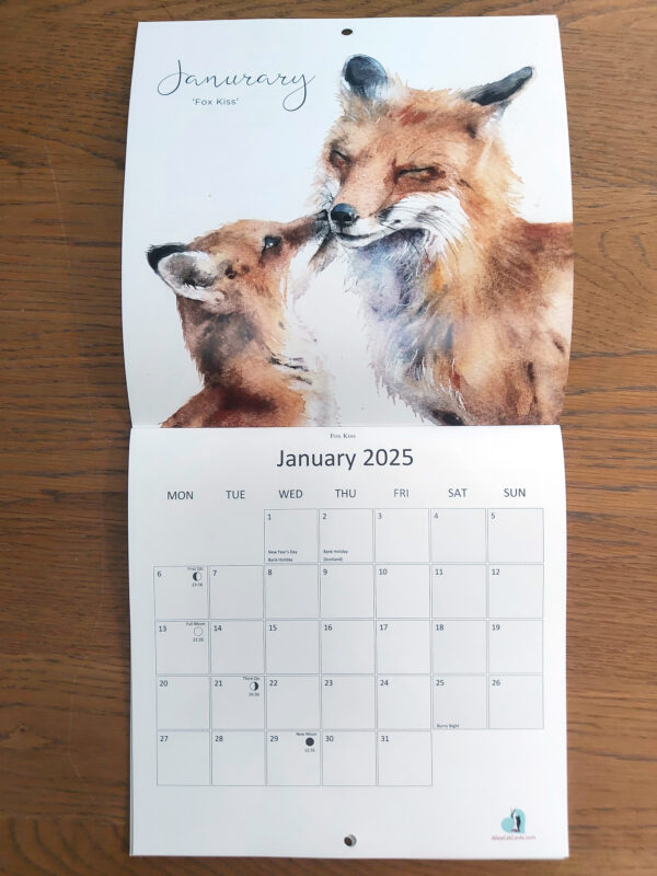 wildlife calendar open page