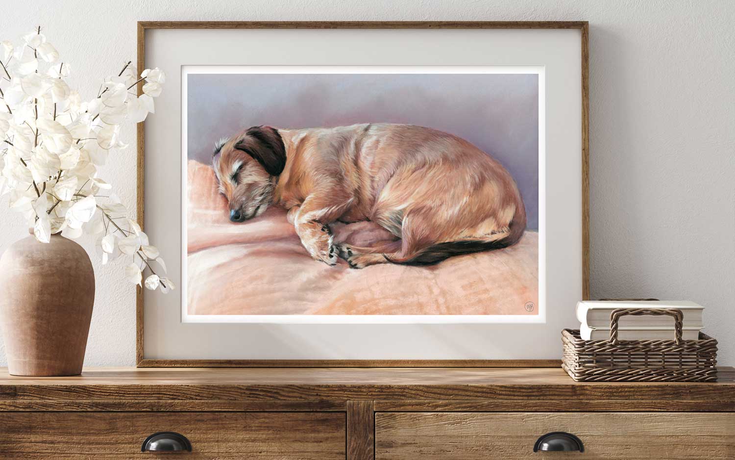 border terrier pet portrait framed art