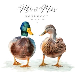 mr & rs mallard personalised print