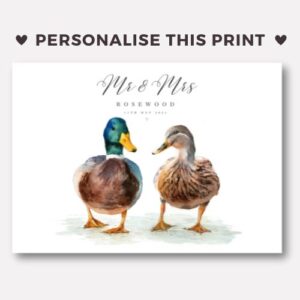 mr & mrs mallard duck art print