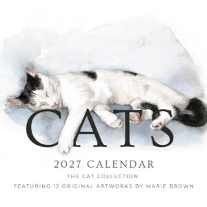 2027 cat art wall calendar front cover