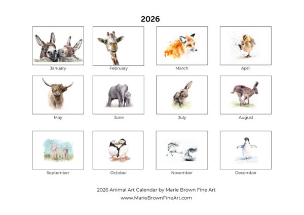 wildlife calendar all pages