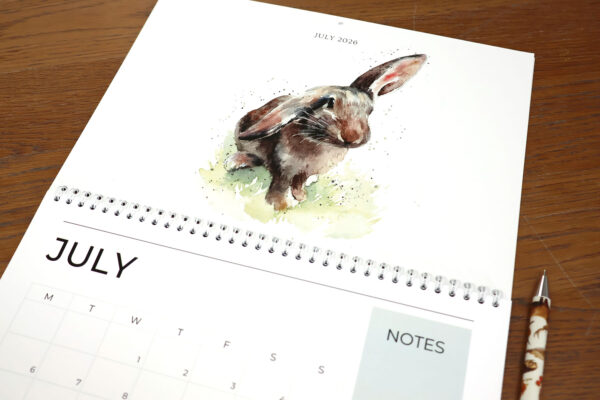 wildlife calendar page