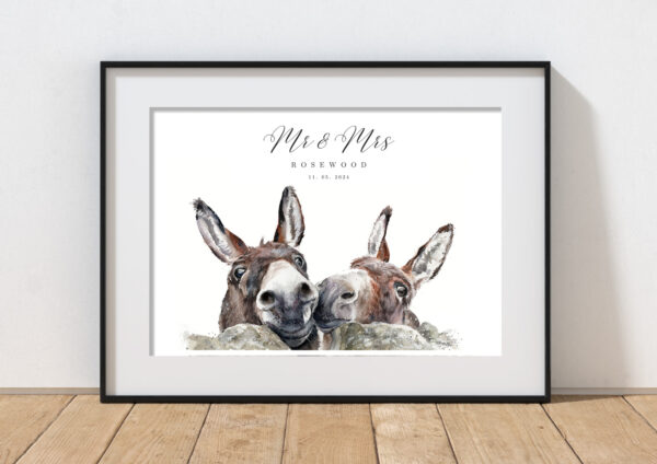 Mr & Mrs Donkey Love Art print