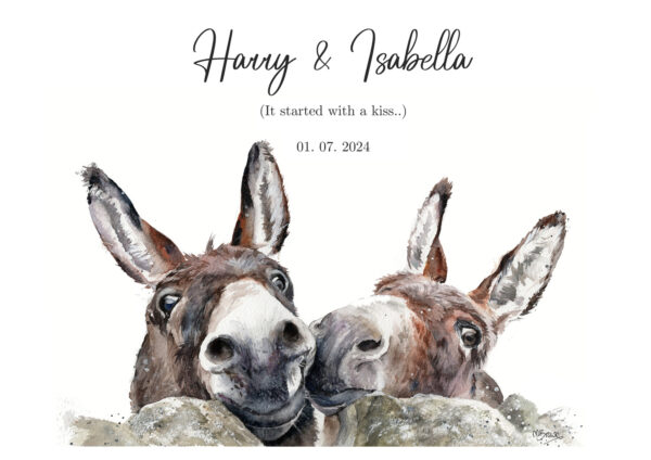 donkey couple art print