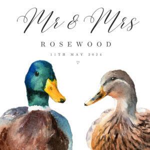 Bespoke Mr & Mrs Mallard Duck Painting watercolour print by wildlife artist