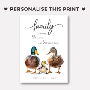 personalised duck print for familes