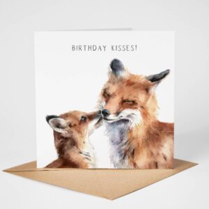 'Fox Kiss' birthday greetings card