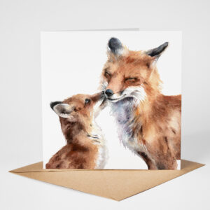 fox kiss greetings card