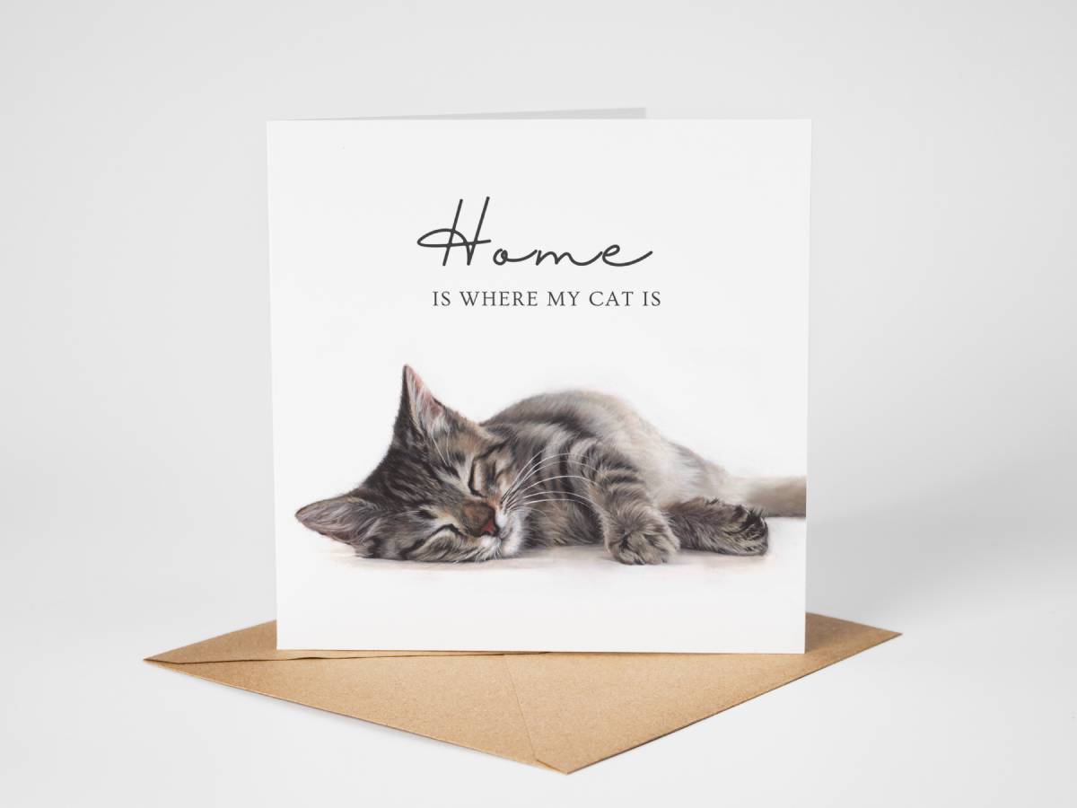 tabby cat greetings card