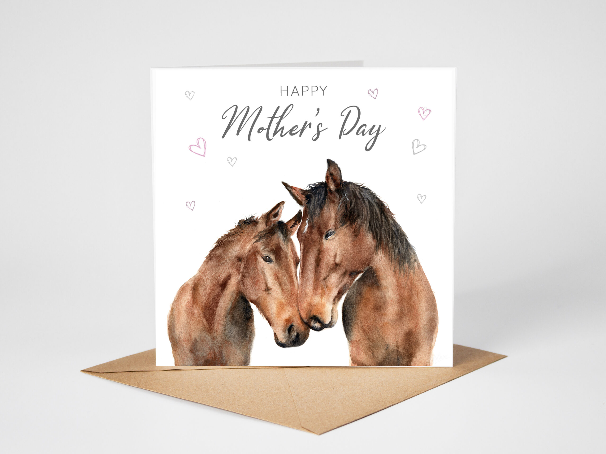 Horse Mum & Foal mothers day card
