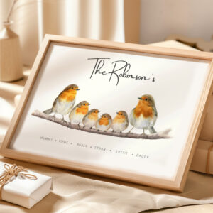 robin family watercolour print