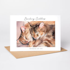 cat cuddle thinking of you card