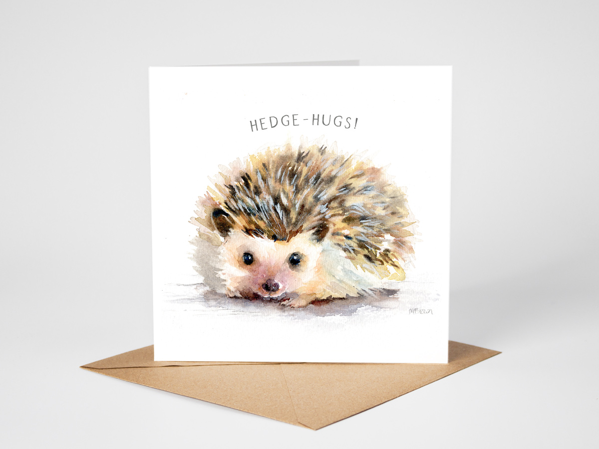 hedge hugs card for sympathy or get well messages