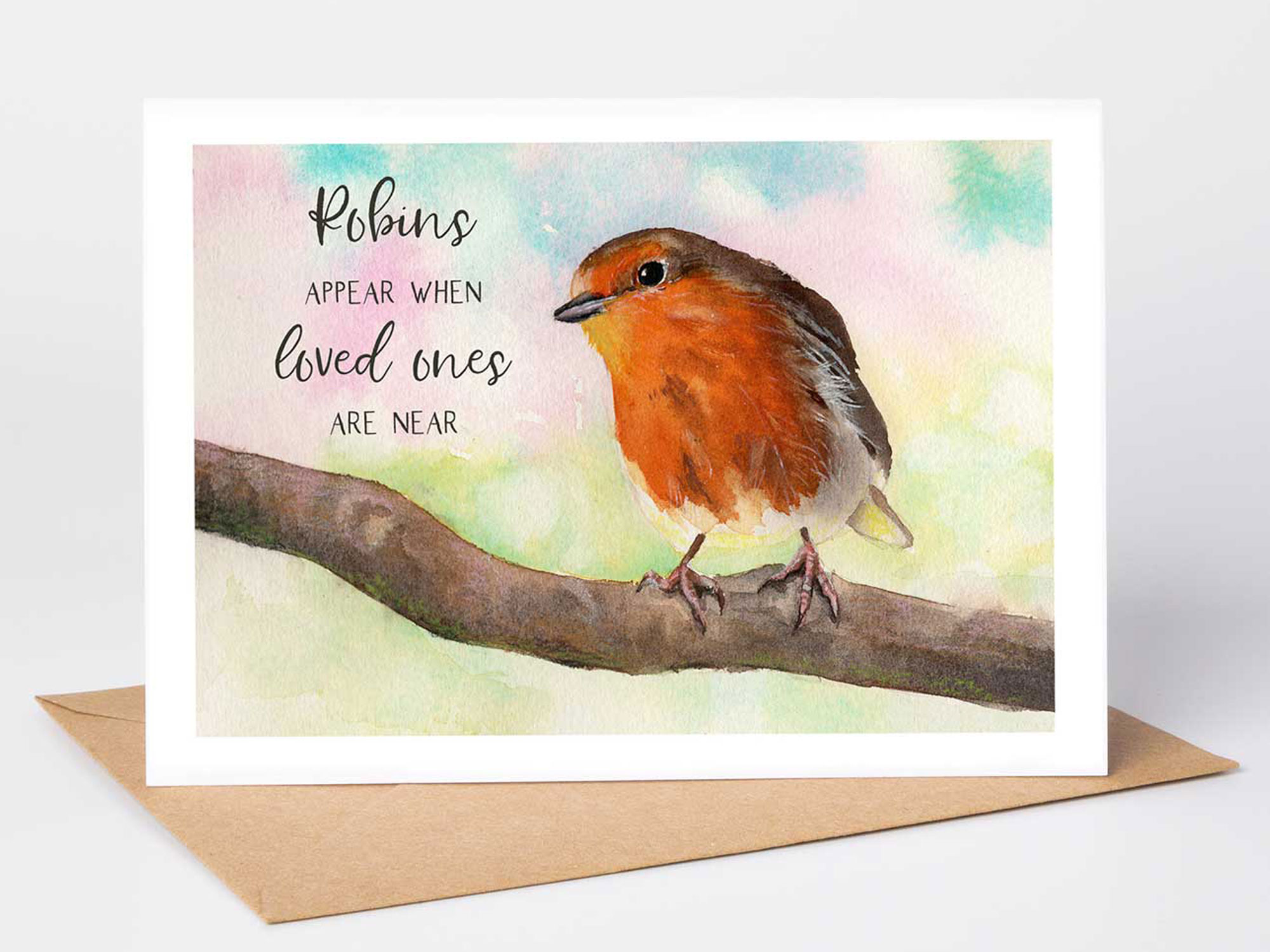 'Robins Appear When Loved Ones Are Near' Sympathy Card