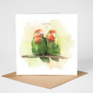 love birds greetings card