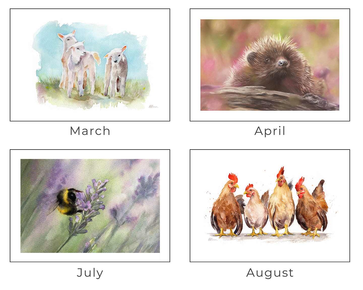 animal & wildlife calendar artwork